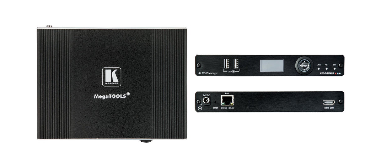 Kramer Electronics KDS-7-MNGR extensor audio/video Repetidor de señales AV Negro
