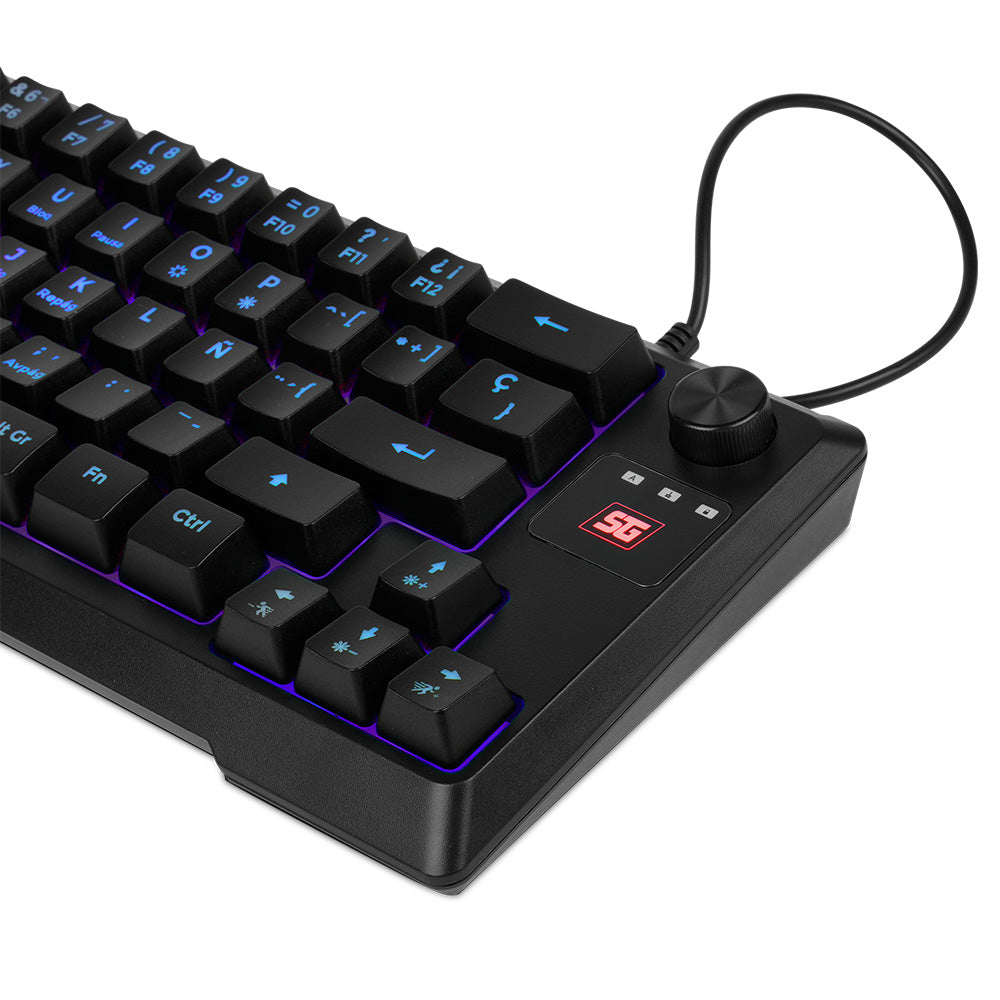 Vorago KB-506 teclado Universal USB QWERTY Español Negro, Alámbrico, LED RGB