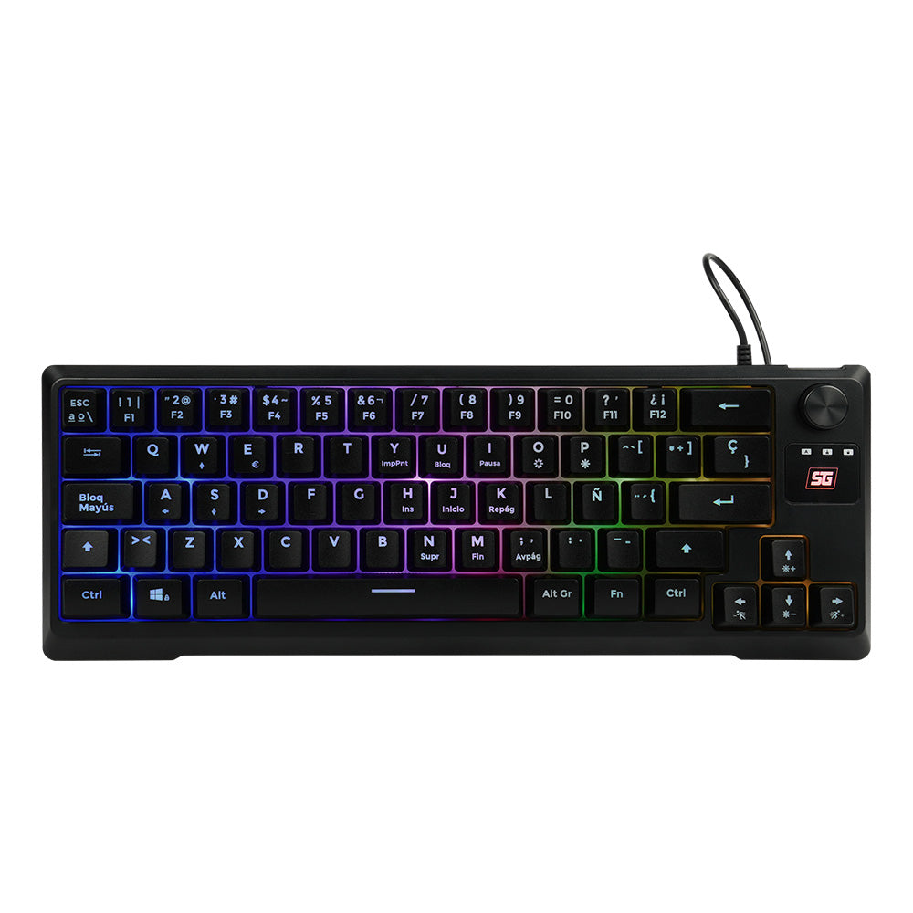 Vorago KB-506 teclado Universal USB QWERTY Español Negro, Alámbrico, LED RGB