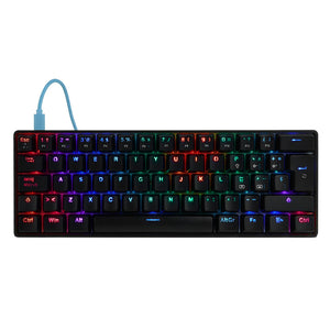 TECLADO MECANICO GAME FACTOR 60% RGB SWITCH BLUE USB TIPO C KBG560-BL