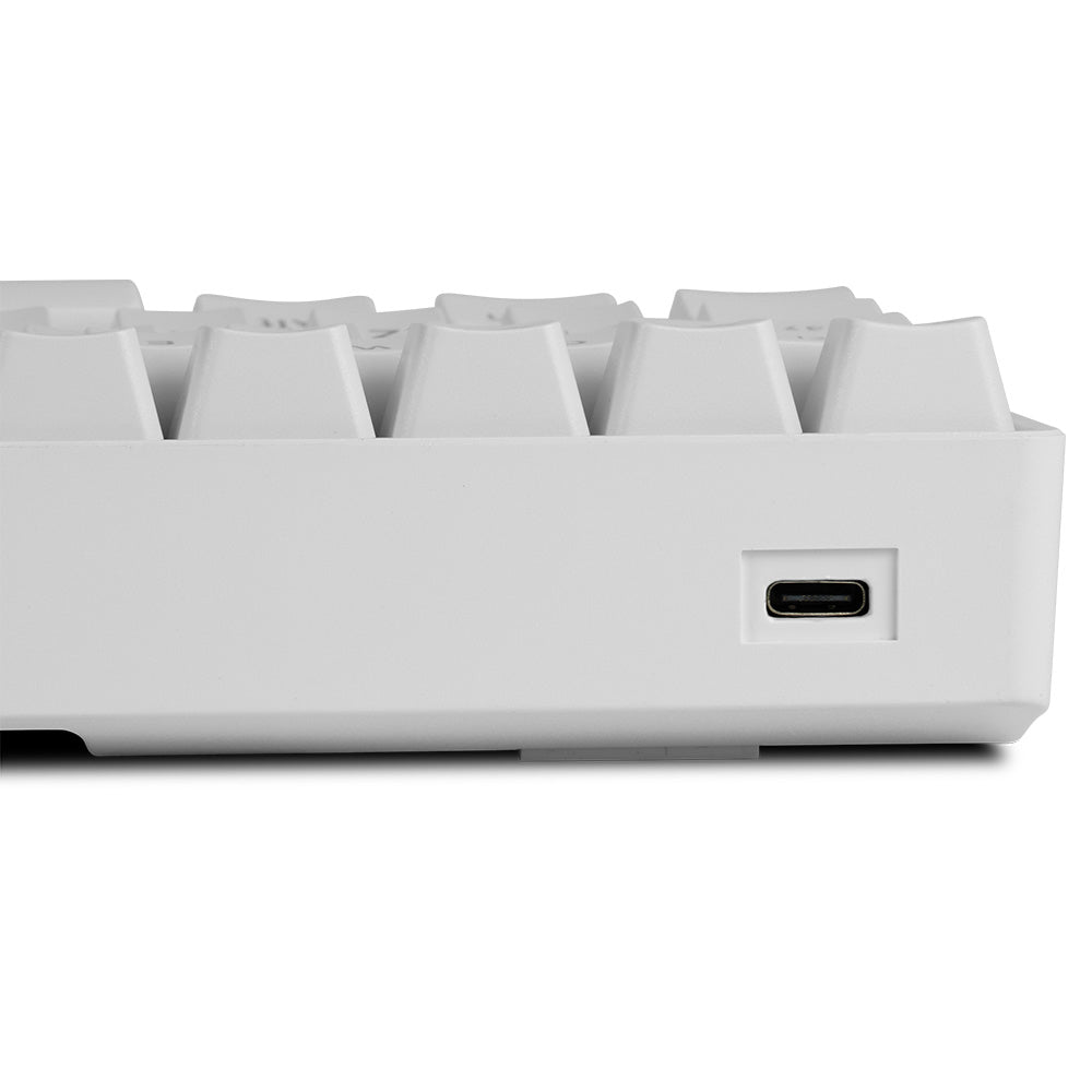 TECLADO MECANICO GAME FACTOR 60% RGB SWITCH RED USB TIPO C KBG560-WH