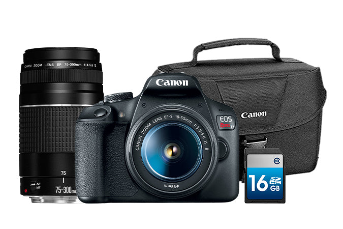 Canon EOS Rebel T7 F-S 18-55mm + EF 75-300mm cámaras digitales Juego de cámara SLR 24,1 MP CMOS 6000 x 4000 Pixeles