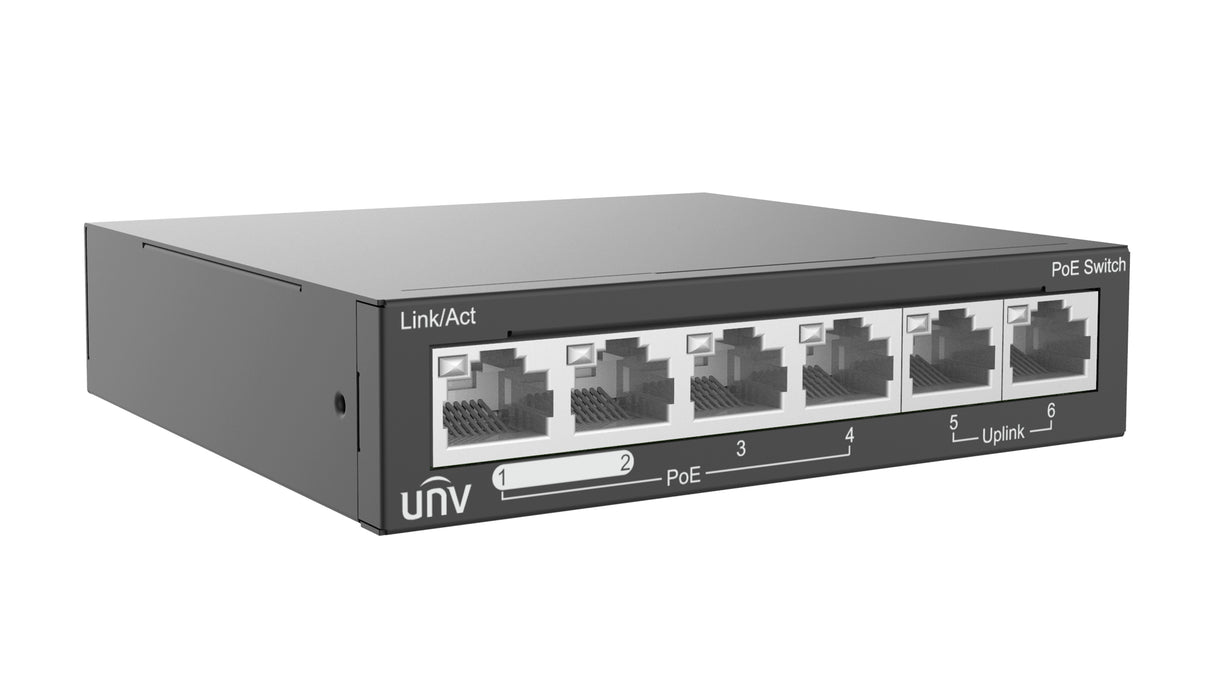 Uniview NSW2020-6T-POE-IN dispositivo de redes No administrado Fast Ethernet (10/100) Energía sobre Ethernet (PoE) Gris