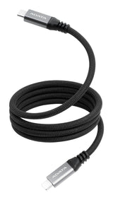 ADATA CABLE TIPO C A TIPO C 1M CUBIERTA DE NYLON, MAGNÉTIZADO 10GBPS 100W TRANNFIERE AUDIO Y VIDEO 4K UHD NEGRO