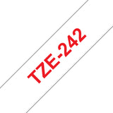 Brother TZE-242 cinta para impresora de etiquetas Rojo sobre blanco