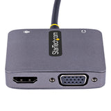 StarTech.com Adaptador de Vídeo USB C, Adaptador Multipuertos USB Tipo C a HDMI VGA con Salida de Audio de 3,5mm, HDR 4K a 60Hz, PD 3.0 de 100W, Compatible con Thunderbolt 3/4 adaptadores gráficos usb USB Tipo C Macho Derecho Si