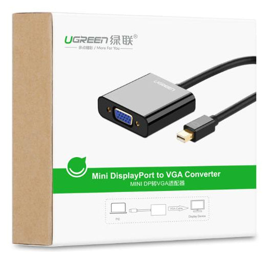 Ugreen 10459 adaptador de cable de vídeo Mini DisplayPort VGA (D-Sub) Negro
