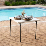 Lifetime 80273 mesa para exterior Negro, Blanco Forma cuadrada