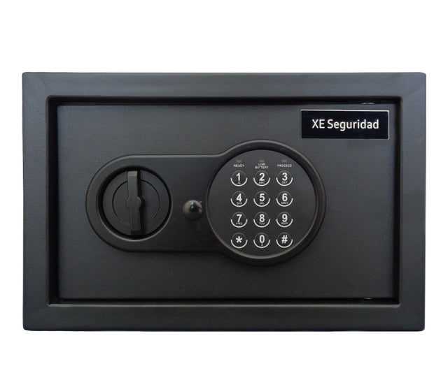 XE Seguridad CFD-20 caja fuerte Caja fuerte portátil Negro, Cerradura con combinación, Llave, Piso/pared
