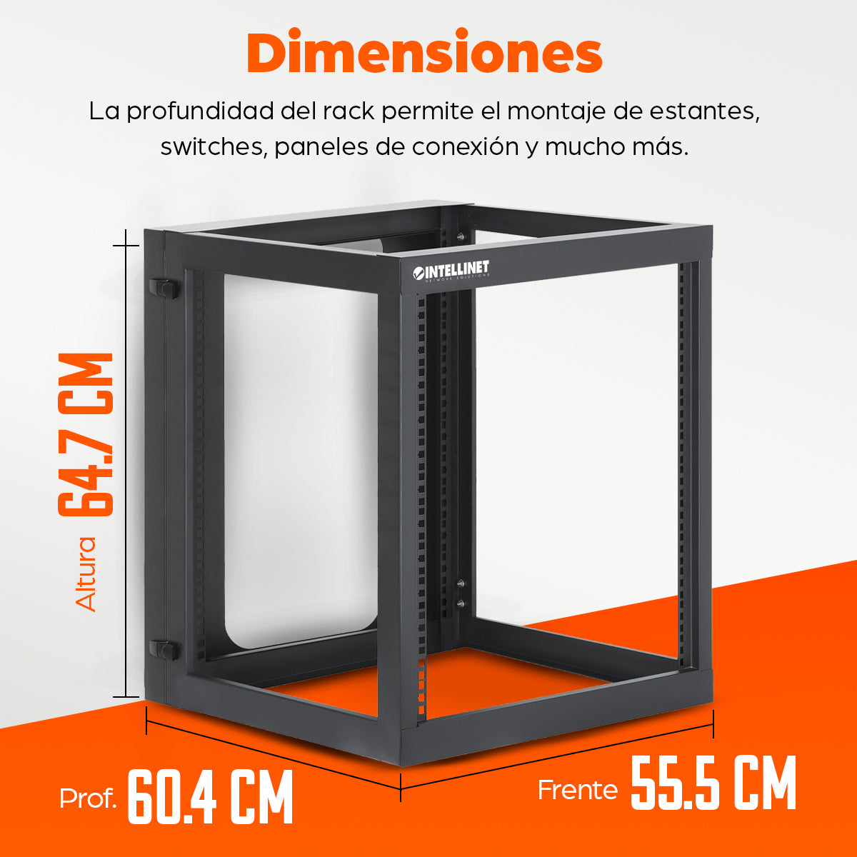 Intellinet 716055 Accesorios para rack Estructura de rack Negro 555 mm