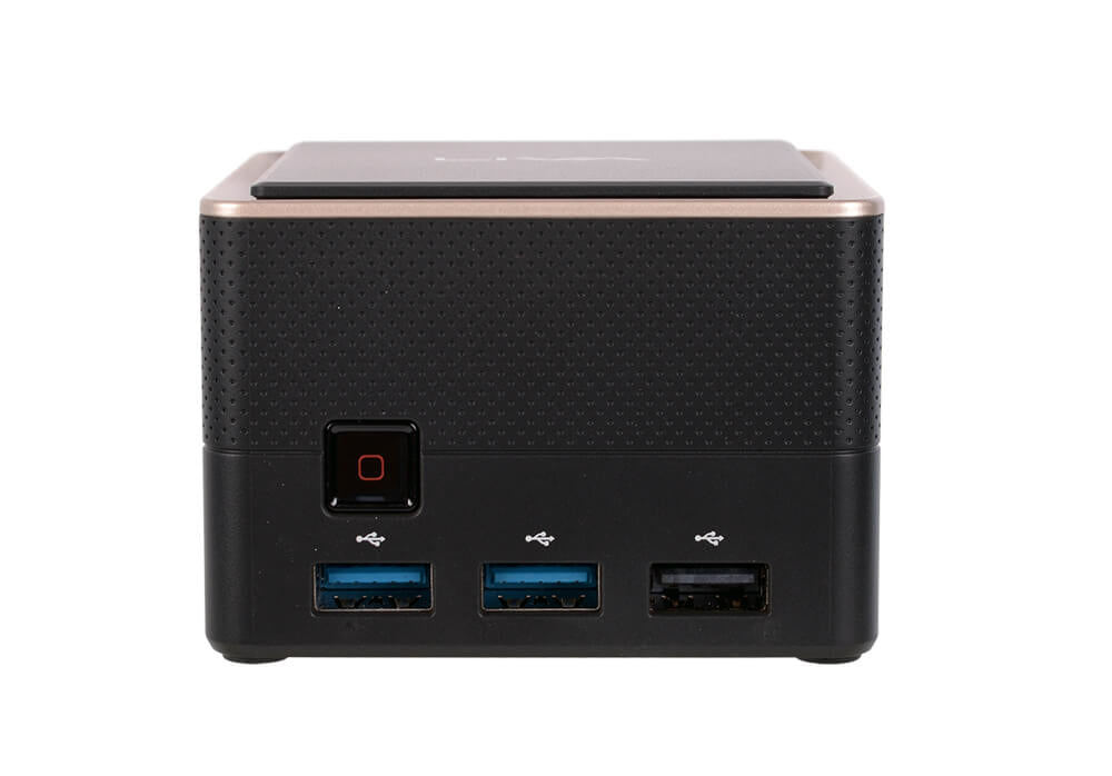 ECS LIVA Q3 Plus AMD Ryzen Embedded V1000 V1605B 8 GB DDR4-SDRAM 128 GB eMMC Mini PC Negro, 2 GHz