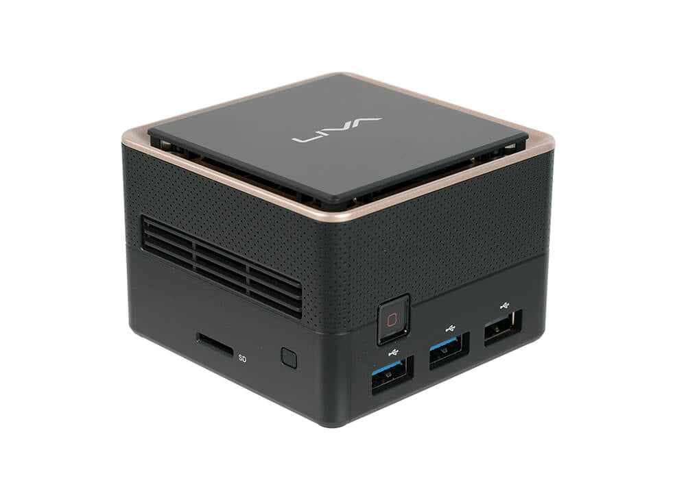 ECS LIVA Q3 Plus AMD Ryzen Embedded V1000 V1605B 8 GB DDR4-SDRAM 128 GB eMMC Mini PC Negro, 2 GHz