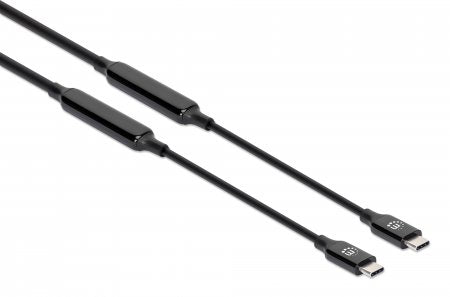 Manhattan Cable USB-C a USB-C activo, 5 m, macho a macho, 10 Gbps (USB 3.2 Gen 2 / USB 3.1), 3 A (ca