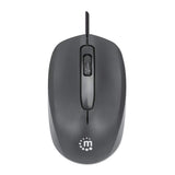 Manhattan Ratón USB Comfort II con cable, negro, 1000 dpi, USB-A, óptico, ambidiestro, compacto y portátil, tres botones con rueda de desplazamiento, garantía 3 años Ratón Oficina USB tipo A Óptico 1000 DPI