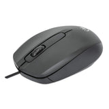 Manhattan Ratón USB Comfort II con cable, negro, 1000 dpi, USB-A, óptico, ambidiestro, compacto y portátil, tres botones con rueda de desplazamiento, garantía 3 años Ratón Oficina USB tipo A Óptico 1000 DPI
