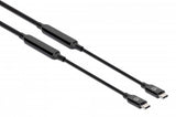 Manhattan Cable USB-C a USB-C activo, 3 m, macho a macho, 10 Gbps (USB 3.2 Gen 2 / USB 3.1), 3 A (ca