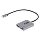 StarTech.com Adaptador USB-C a HDMI Doble - Hub MST USB Tipo C - Divisor Extensor de Monitor HDMI 4K 60Hz para Portátil - HDR - con Cable Incorporado Extra Largo - Solamente para Windows adaptadores gráficos usb USB Tipo C Macho Derecho Si