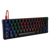 TECLADO MECANICO GAME FACTOR 60% RGB SWITCH RED USB TIPO C KBG560-RD