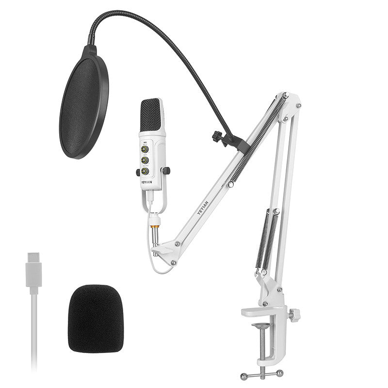 KIT MICROFONO CONDENSADOR USB YEYIAN YSA-UCHQ-02 AGILE NL BLANCO