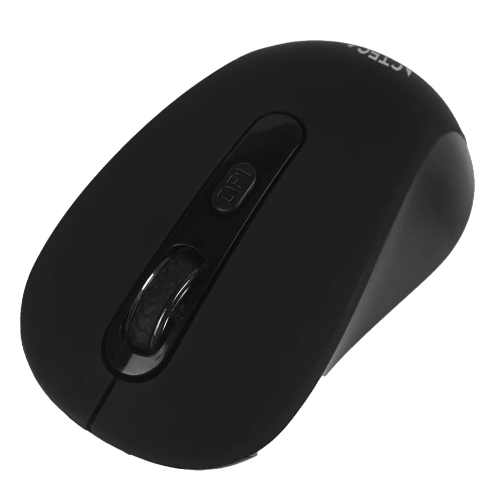 Acteck JOY MI215 ratón Universal Ambidiestro RF inalámbrico Óptico 1600 DPI, Negro