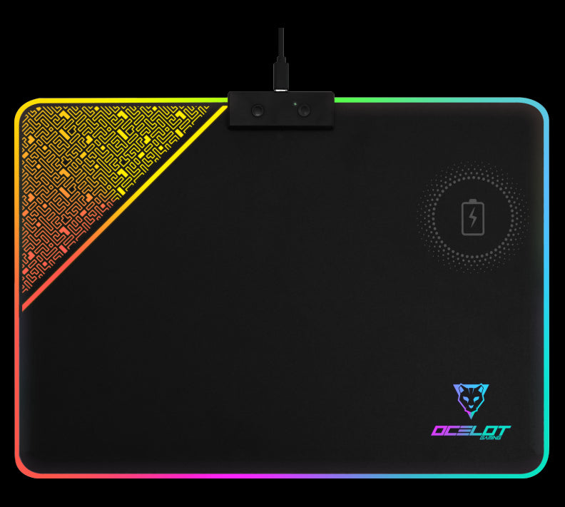 Ocelot Gaming OMPR01 alfombrilla para ratón Cojín de ratón para Juegos Negro, Imagen, Rojo/Verde/Azul