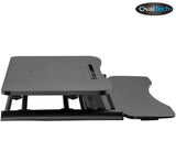 Ovaltech OVDESK-800MM escritorio para computadora Negro, Derecho, Forma cóncava, Patas en X
