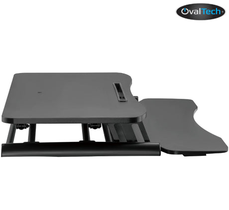 Ovaltech OVDESK-800MM escritorio para computadora Negro, Derecho, Forma cóncava, Patas en X