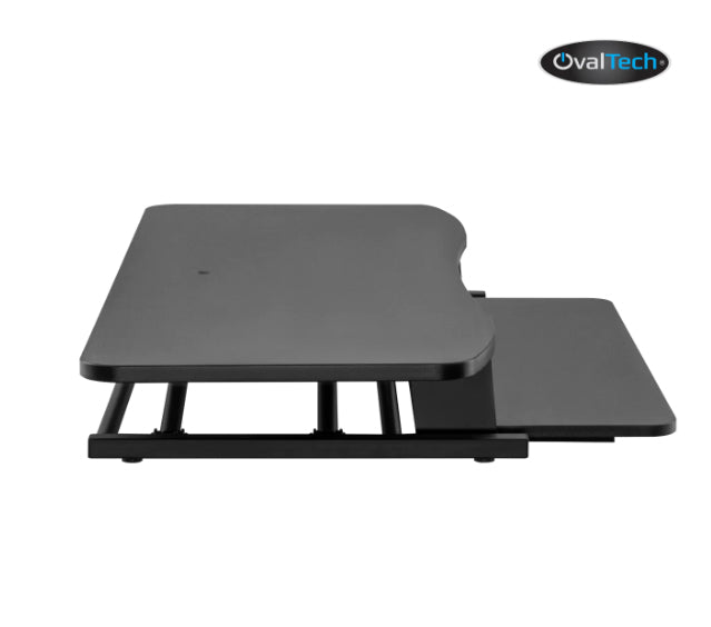 Ovaltech OVDESK-950MM escritorio para computadora Negro, Derecho, Forma cóncava, Patas en X