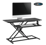 Ovaltech OVDESK-950MM escritorio para computadora Negro, Derecho, Forma cóncava, Patas en X