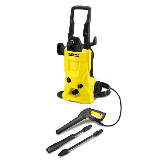 Kärcher K4 limpiadora de alta presión o hidrolimpiadora Vertical Eléctrico 350 l/h 1500 W Negro, Amarillo, 1 usuario(s)