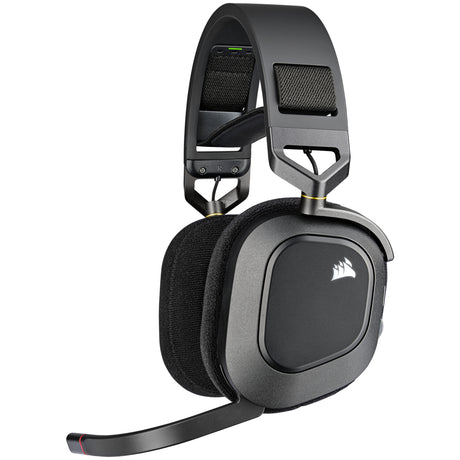 Corsair HS80 RGB WIRELESS Auriculares Inalámbrico y alámbrico Diadema Juego Carbono, 20 - 40000 Hz, 368 g