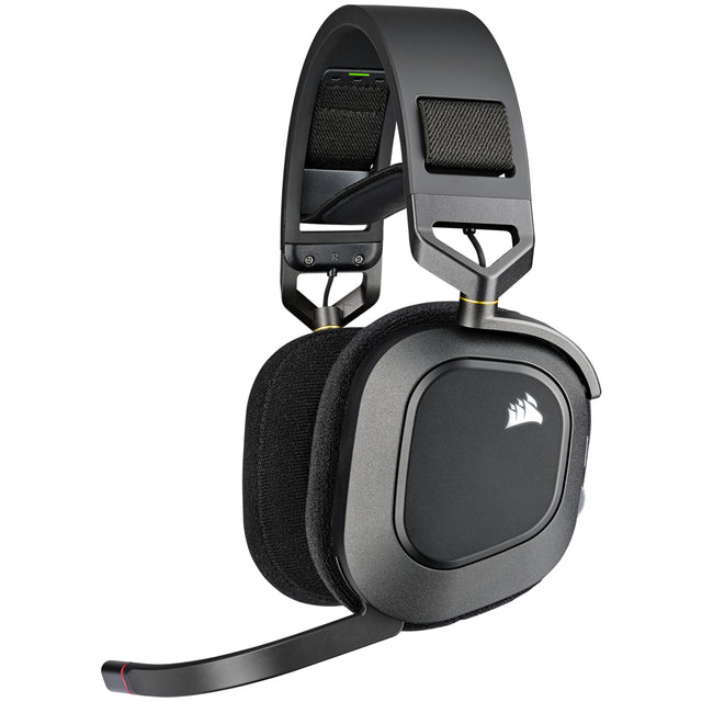 Corsair HS80 RGB WIRELESS Auriculares Inalámbrico y alámbrico Diadema Juego Carbono, 20 - 40000 Hz, 368 g