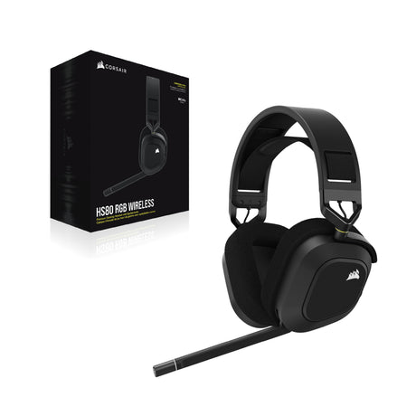 Corsair HS80 RGB WIRELESS Auriculares Inalámbrico y alámbrico Diadema Juego Carbono, 20 - 40000 Hz, 368 g