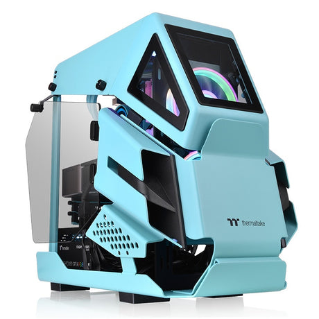 Thermaltake AH T200 Midi Tower Negro, Turquesa, Micro ATX, Mini-ITX, SPCC
