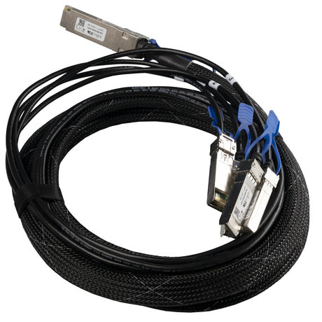 Mikrotik XQ+BC0003-XS+ Cable de fibra óptica e InfiniBand 3 m QSFP28 4x SFP28 Negro, Cromo