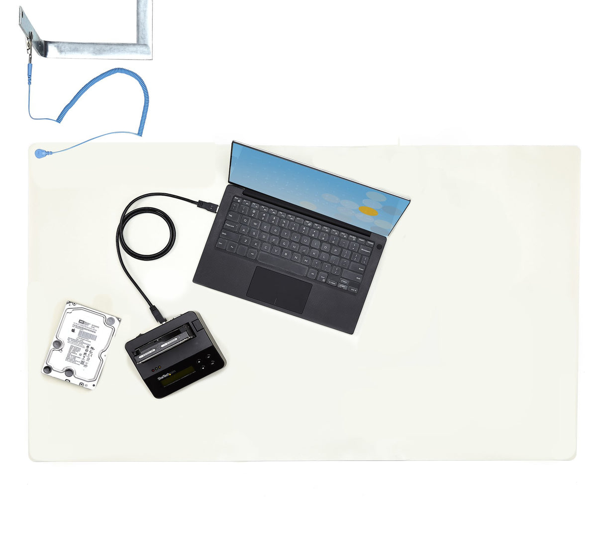 StarTech.com Alfombrilla Antiestática, Superficie Antiestática para la Reparación de Electrónicos para Mesa, con Cable d