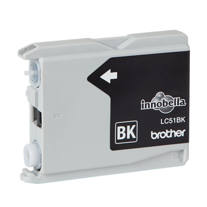 Brother LC51BK cartucho de tinta 1 pieza(s) Original Rendimiento estándar Negro, Tinta a base de pigmentos, 500 páginas, Un solo paquete