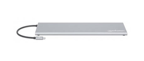 Manhattan Docking Station USB-C 11 en 1 con MST para tres monitores Laptop Alámbrico USB 3.2 Gen 1 (3.1 Gen 1) Type-C 3 1