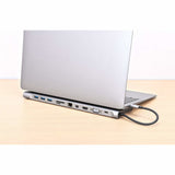 Docking Station USB-C 11 en 1 Manhattan con MST para tres monitores, 4K, Gigabit Ethernet, 100W PD