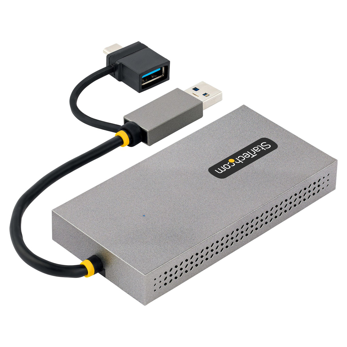 StarTech.com Adaptador de USB a HDMI Doble, USB A/C a 2 Pantallas HDMI (1x 4K30Hz, 1x 1080p), Dongle Integrado USB-A a C, Cable de 11cm, Adaptador USB 3.0 a HDMI, Windows y macOS adaptadores gráficos usb USB tipo A, USB Tipo C Macho Derecho Si