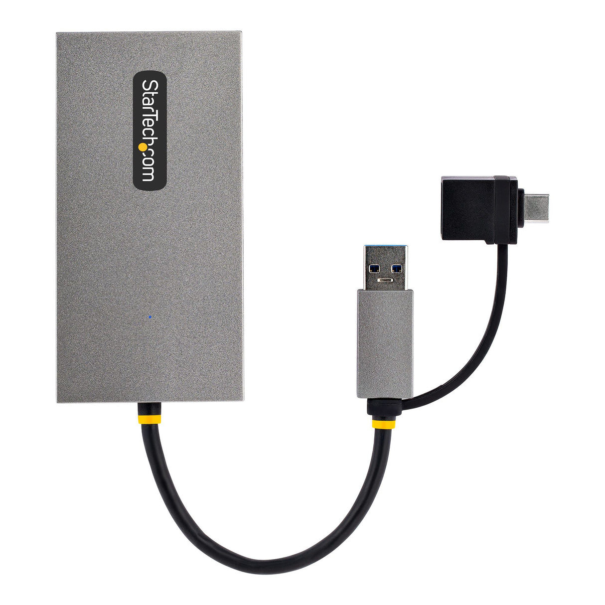 StarTech.com Adaptador de USB a HDMI Doble, USB A/C a 2 Pantallas HDMI (1x 4K30Hz, 1x 1080p), Dongle Integrado USB-A a C, Cable de 11cm, Adaptador USB 3.0 a HDMI, Windows y macOS adaptadores gráficos usb USB tipo A, USB Tipo C Macho Derecho Si