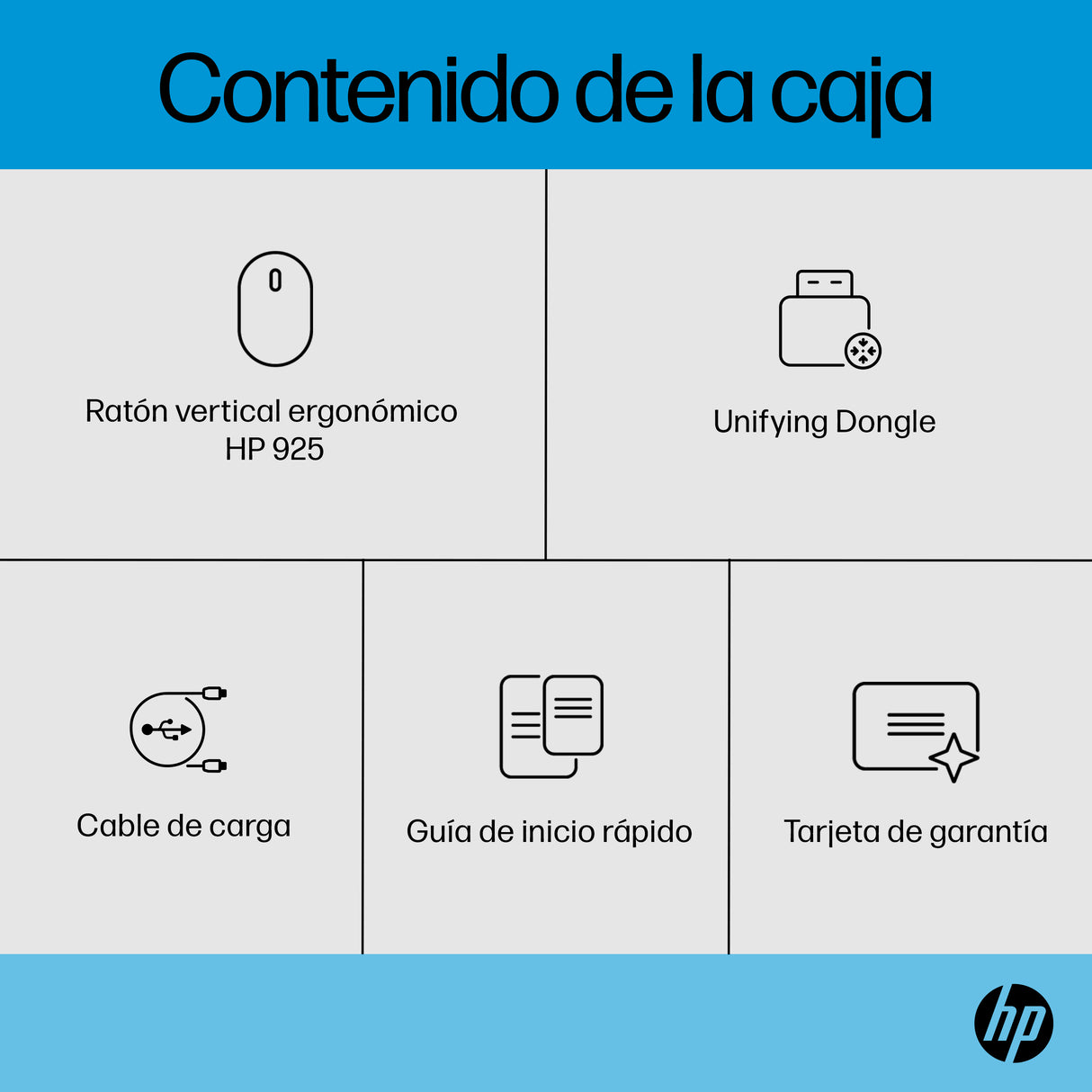 HP Ratón vertical ergonómico HP 925 Ratón Oficina RF Wireless + Bluetooth 4000 DPI Rueda