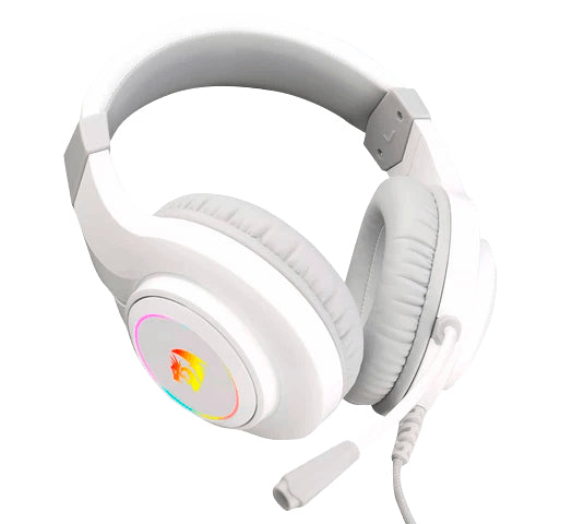 REDRAGON H260W-RGB HYLAS RGB WHITE, Auricular stereo multiplataforma, iluminación RGB, Alámbrico, Juego, 20 - 20000 Hz