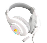 REDRAGON H260W-RGB HYLAS RGB WHITE, Auricular stereo multiplataforma, iluminación RGB