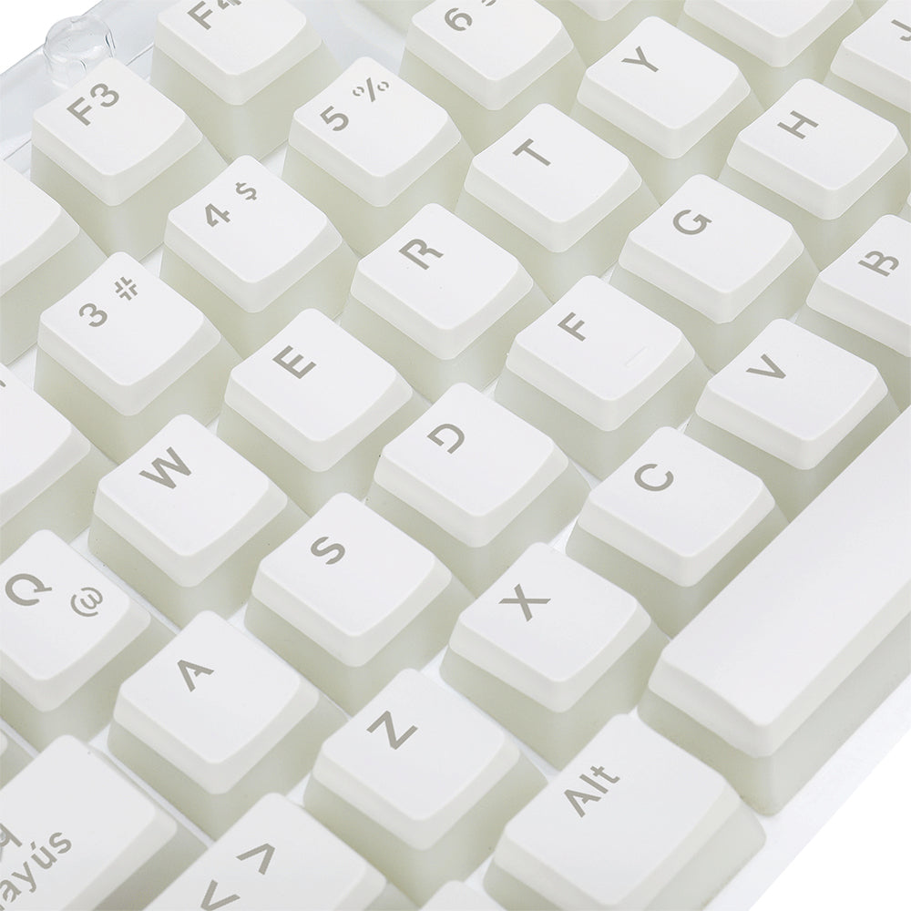 REDRAGON A130W-SP SCARAB WHITE, Keycaps de PBT tipo Pudding Blancas, Cubierta de teclado, Polibutileno tereftalato (PBT)