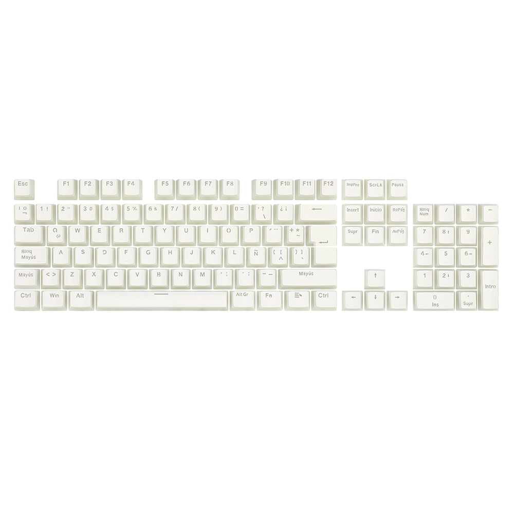REDRAGON A130W-SP SCARAB WHITE, Keycaps de PBT tipo Pudding Blancas, Cubierta de teclado, Polibutileno tereftalato (PBT)