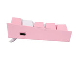 REDRAGON K616-RGB WP FIZZ PRO, Teclado Mecánico multiconexion Blanco y Rosa, Inalámbrico y alámbrico, USB + RF Wireless 