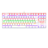 REDRAGON K552W-KR-SP KUMARA WHITE RAINBOW, Teclado Mecánico, Alámbrico, USB, Interruptor mecánico