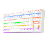 REDRAGON K552W-KR-SP KUMARA WHITE RAINBOW, Teclado Mecánico, Alámbrico, USB, Interruptor mecánico