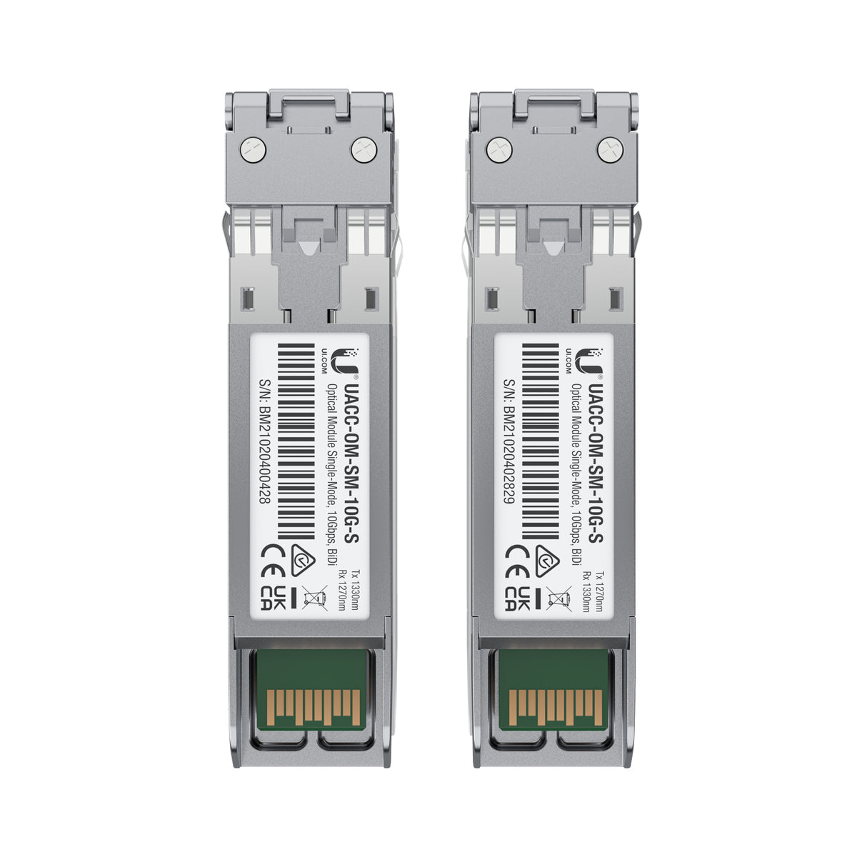 Módulo SFP monomodo UBIQUITI UACC-OM-SM-10G-S-2, 10Gbps, LC, 10km de alcance